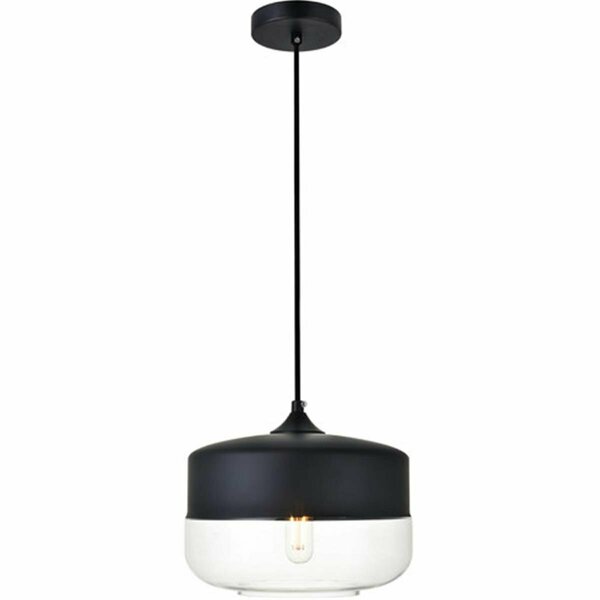 Cling Ashwell 1 Light Pendant Ceiling Light with Clear Glass Black CL2954166